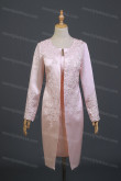 Pink Satin Scoop Mother Of The Bride Dress,Knee-Length Mother Of The Bride Outfits With Jacket nmo-739