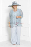 Plus size Lace Three piece Mother of the bride pant suits dress nmo-305