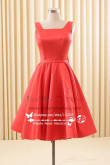 Red Homecoming dress Simple Knee-Length bridesmaid dresses Red