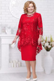 Red Lace Mother of the bride dresses Plus size women's outfits  nmo-582