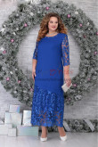 Royal Blue Lace Half Sleeves Mother of the Bride Dresses, Elegant Ankle-Length Women's Dresses mds-0049-4