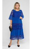 Royal Blue Plus Size Comfortable Mother of the Bride Dresses, Mid-Calf Women's Dresses mds-0039-2
