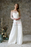 Spring Bateau Wedding Jumpsuits Dresses Modern Bridal Pantsuits wps-314