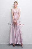 Sweet Pink Charmeuse Prom dresses V-neck Floor-Length dress NP-0389