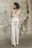 Glamorous Lace Wedding Jumpsuits Long Sleeves Bride Outfits wps-236