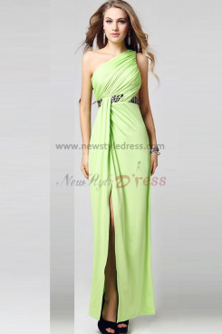 2014 New Style Light green Side slits Oblique band prom dresses np-0304