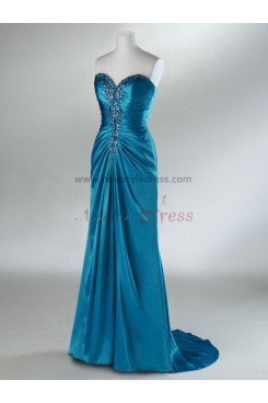 2014 new style Waist With Crystal Sweetheart Glamorous Blue and Silver Evening Dresses np-0091