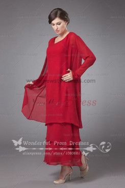 Fashion Loose red Mother of the bride dress cms-021