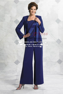 2019 Fashion Hand beading Royal Blue mother of the bride pant suit nmo-179