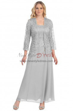2019 Dressy Gray Mother of the bride dresses with Jacket nmo-328