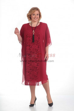 2019 Elegant Plus Size Burgundy lace Mother Of The Bride Dresses nmo-369