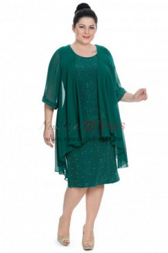 2019 Modern Plus Size Dark Green Sequins Lace Mother Of The Bride Dresses nmo-365