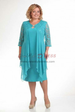 2019 Spring Modern Plus Size Jade Blue Mother Of The Bride Dresses nmo-596