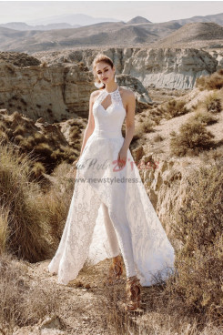 2022 Elegant Lace Wedding Jumpsuit Bride Dress wps-227