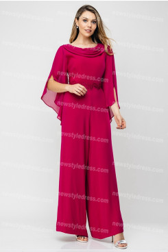 2020 Hot Sale Rose Red Mother of the bride pants suits Women jumpsuits nmo-676