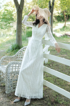 2021 Elegant V-neck Women's Dress, Fashion Long Sleeve Lace Autumn Dresses cso-010