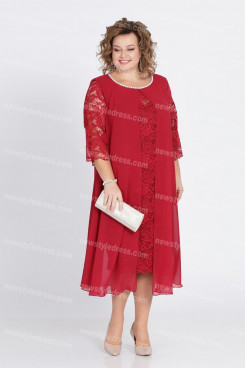 2021 Plus Size Mother Of The Groom Dress Burgundy Women's Dress nmo-722-5
