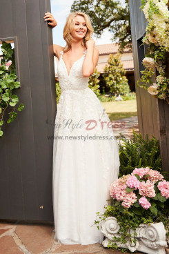2023 Ivory Spring Sweetheart Prom Dresses, Lace Wedding Party Dresses pds-0033-3
