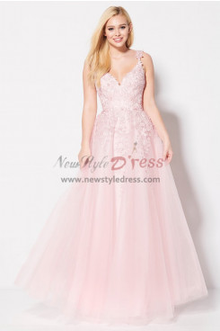 2023 Sweetheart A-Line Prom Dresses, Pink Classic Floor Length Wedding Party Dresses pds-0012-2