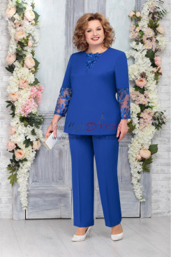2PC Royal Blue Plus size Mother of the Groom Pant Suits,Custom-Made Women's Outfits nmo-848