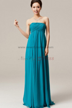 Blue Chiffon Strapless Empire prom dress under 100 np-0135