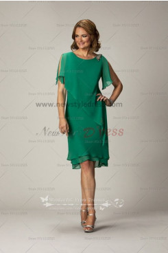 Elegant mother of the bride dress for the beach wedding Dark Green Chiffon cms-060