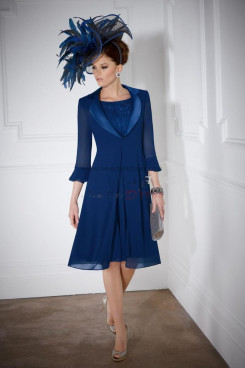 Fashion Royal Blue Knee-Length Mother of the bride dress