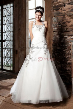 Halter Appliques a line Hot Sale Elegant Good comment wedding dress nw-0255
