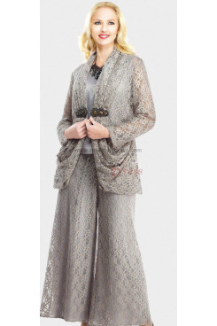 Lace Three Piece mother of the bride dresses pants suit Latest Fashion nmo-065