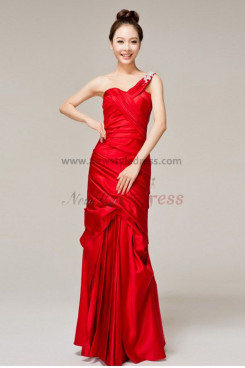 One Shoulder Elegant Draped long prom dress np-0138