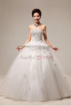Sweetheart flower Ball Gown Wedding Dresses Chest With Sequins wholesale nw-0077