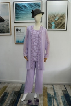 Beaded Lavender Mother of the bride pant suits Custom Plus size outfit Real pic nmo-620