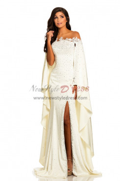 Dressy Gorgeous Strapless Prom Dresses, Off the Shoulder Long Sleeve Wedding Party Dresses pds-0049-3