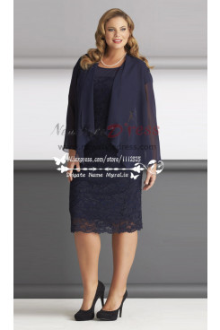 Elegant Plus size mother of the bride dresses lace outfits Knee-Length with jacket