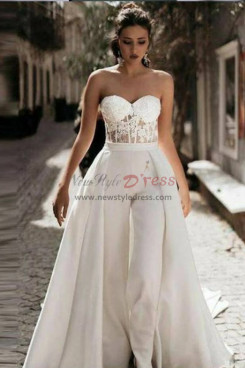 Ivory Bridal Jumpsuit,Sweetheart Wedding Jumpsuit Dresses,Wedding Prom Jumpsuit bjp-0046