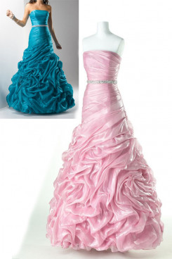 Pearl Pink or green Ruched Strapless ball gowns prom dresses np-0172 