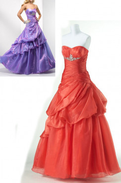 red or Purple Sweetheart Tiered Ruched Fall Popular prom dresses np-0170 