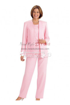 Mother of the bride pantsuit Pink Satin outfit for wedding nmo-237