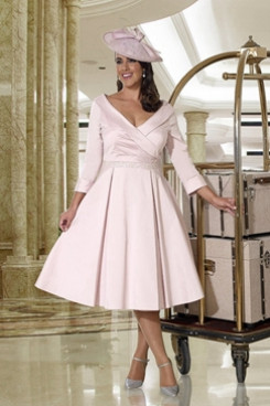 A-line Short Dress Pink Mother of the bride dresses NMO-646