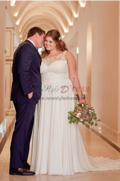 Plus Size Elegant Empire Wedding Dresses, Charming Chiffon Bride Dresses bds-0051