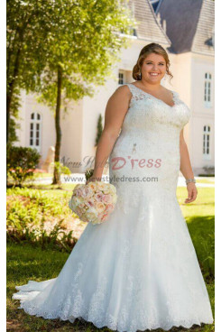 Plus Size Lace Wedding Dresses, Lace Up Sweetheart Bride Dresses bds-0028