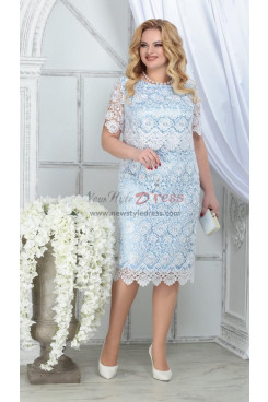 Plus Size Sky Blue Lace Mother Of the Bride Dresses, Vestidos de mujer nmo-818-3