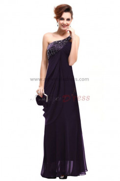 purple One Shoulder fashion Chiffon Mother Of the Dresses np-0201