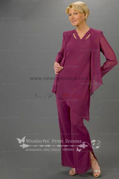purple modern spring mother of the bride dress pants sets nmo-087