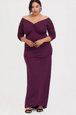 Purple Plus Size Women's Dresses, Fashion Mother Of The Bride Dresses nmo-709