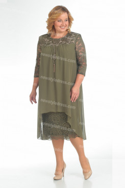 Plus Size Lace Mother Of The Bride Dress Sage Women's Dresses nmo-725-5