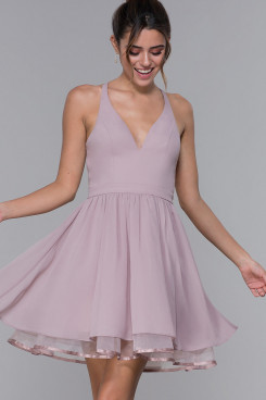 Under $100 Sweetheart Homecoming Dress, Lavender Chiffon Short Dreseses sd-024-1