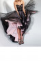 Hi-Lo black Organza Tiered Sweetheart Chest With Pleats Gorgeous Homecoming Dresses